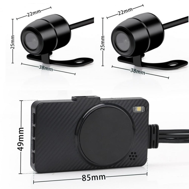 3 inch Motorcycle High-definition Dual-lens Driving Recorder - Electrical Instruments by PMC TechLife | Online Shopping South Africa | PMC TechLife | Buy Now Pay Later Mobicred