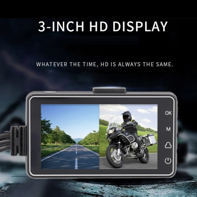3 inch Motorcycle High-definition Dual-lens Driving Recorder - Electrical Instruments by PMC TechLife | Online Shopping South Africa | PMC TechLife | Buy Now Pay Later Mobicred