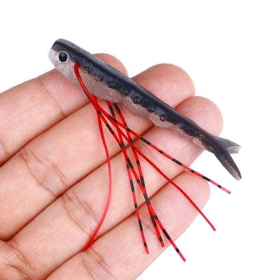 6.6cm 5pcs /Pack HENGJIA SO175 Two Color Split Fork Soft Bait Freshwater Fishing Salmon Lures(Color 1)