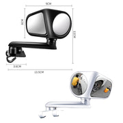 Car Auxiliary Mirror Multi-Function Wide-Angle Rear View Reversing Mirror(Black Left)