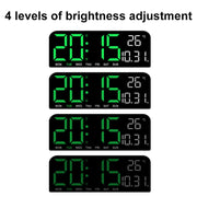 LED Screen Digital Display Desktop Alarm Clock Multifunctional Decoration Wall Clock(Orange)