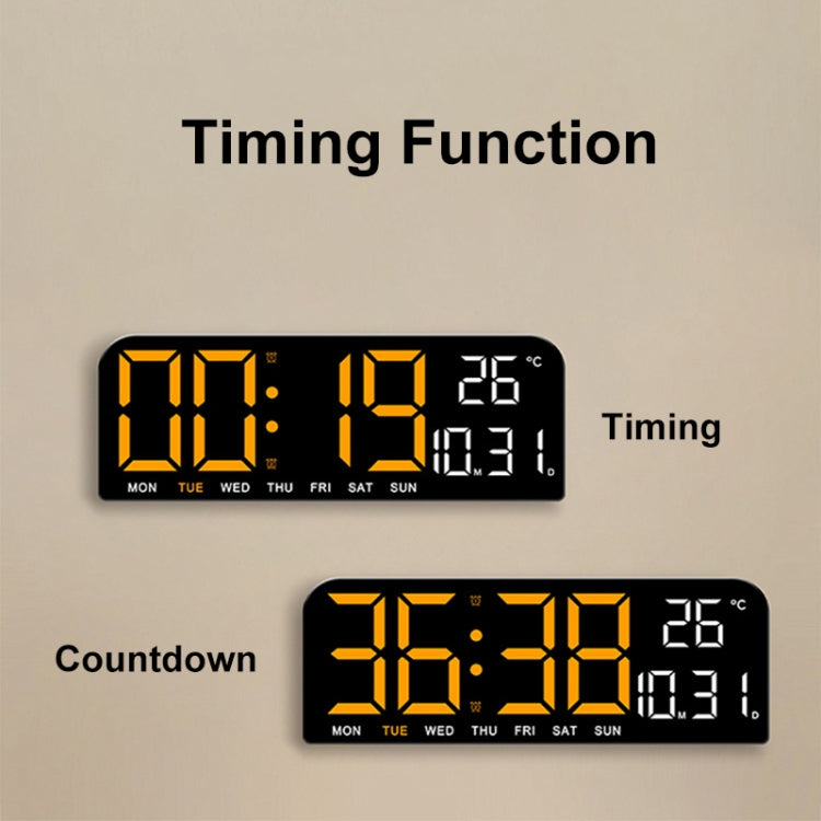 LED Screen Digital Display Desktop Alarm Clock Multifunctional Decoration Wall Clock(Green)