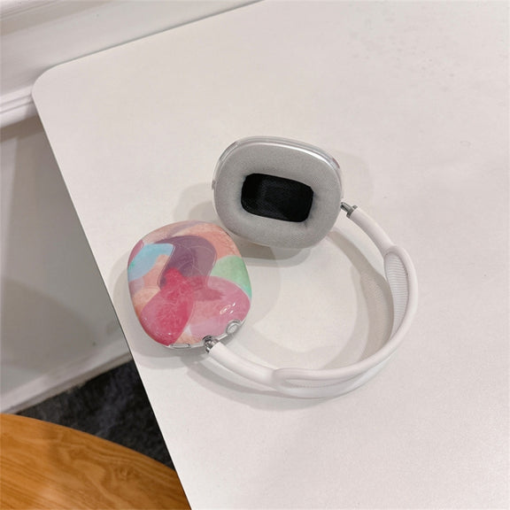 For AirPods Max 1Pair Tropical Leaf Pattern Headphone Silicone Case(Color)
