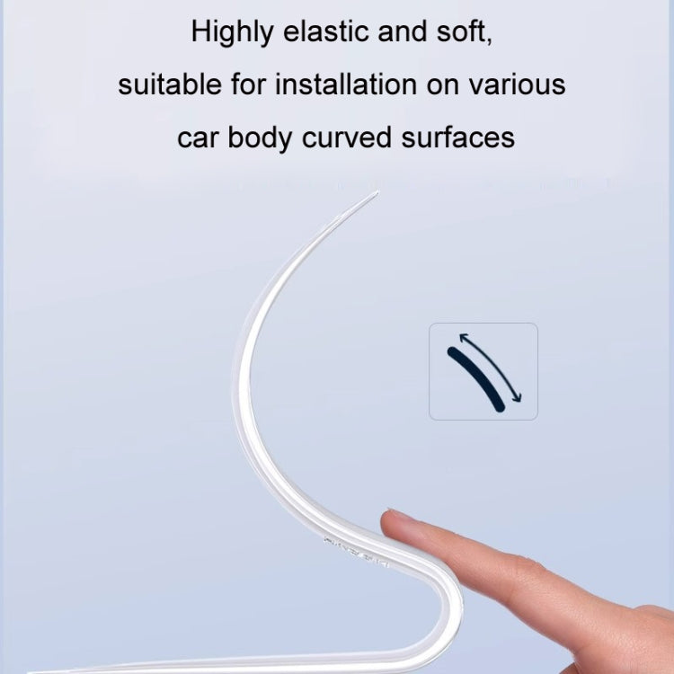 HAOCAI 40cm Car Door Anti-collision Strip Door Edge Bumper Protector, Color: 8pcs Transparent