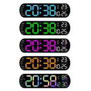 Remote Control Digital Display Atmosphere Light Wall Clock Living Room Decoration Clock, Color: Green