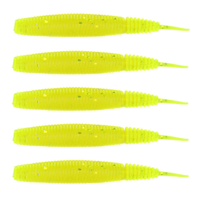 5pcs /Pack HENGJIA SO109 Spaghetti Worm Soft Bait Spiral Fishing Dummy Lures, Size: 10cm 7g(Color 2)