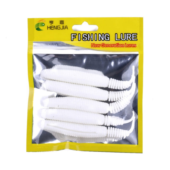 5pcs /Pack HENGJIA SO109 Spaghetti Worm Soft Bait Spiral Fishing Dummy Lures, Size: 10cm 7g(Color 2)