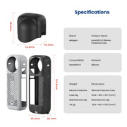 For Insta360 X4 AMagisn Silicone Protective Cover Body Case + Lens Cover Gray