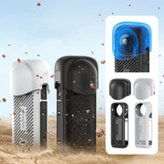 For Insta360 X4 AMagisn Silicone Protective Cover Body Case + Lens Cover Gray