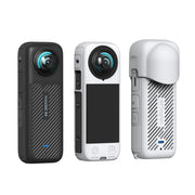 For Insta360 X4 AMagisn Silicone Protective Cover Body Case + Lens Cover Gray