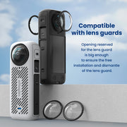 For Insta360 X4 AMagisn Silicone Protective Cover Body Case + Lens Cover Gray