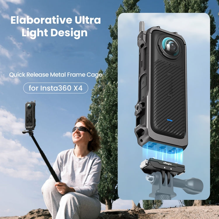 For Insta360 X4 aMagisn Metal Protective Housing Frame Quick Release Version - free shipping - PMC TechLife - Order now!