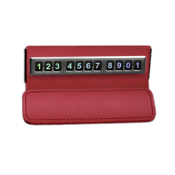 Car Front Windshield Temporary Parking Number Plate Interior Decoration(Red)