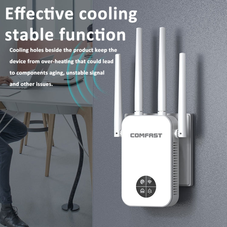 COMFAST 762AC 1200Mbps WiFi Signal Booster Dual Band WiFi Repeater with OLED Display Screen - free shipping - PMC Jewellery - Order now!