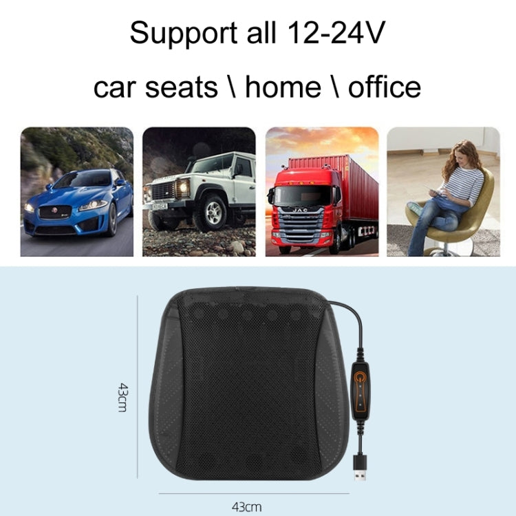 Car USB Summer Cool Ventilated Breathable Seat Cushion(Navy 8 Sets Fan)