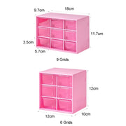 Transparent Desktop Small Objects Compartment Drawer Organizer Hair Accessories Storage Case, Color: 9 Grids Pink