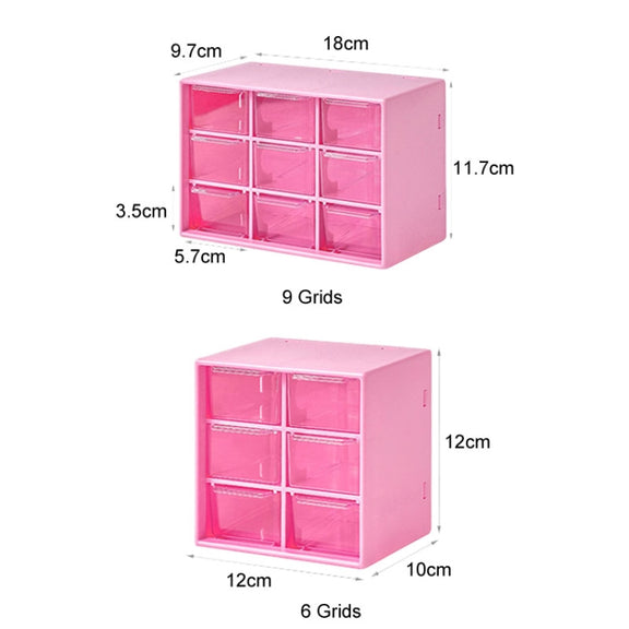 Transparent Desktop Small Objects Compartment Drawer Organizer Hair Accessories Storage Case, Color: 9 Grids White
