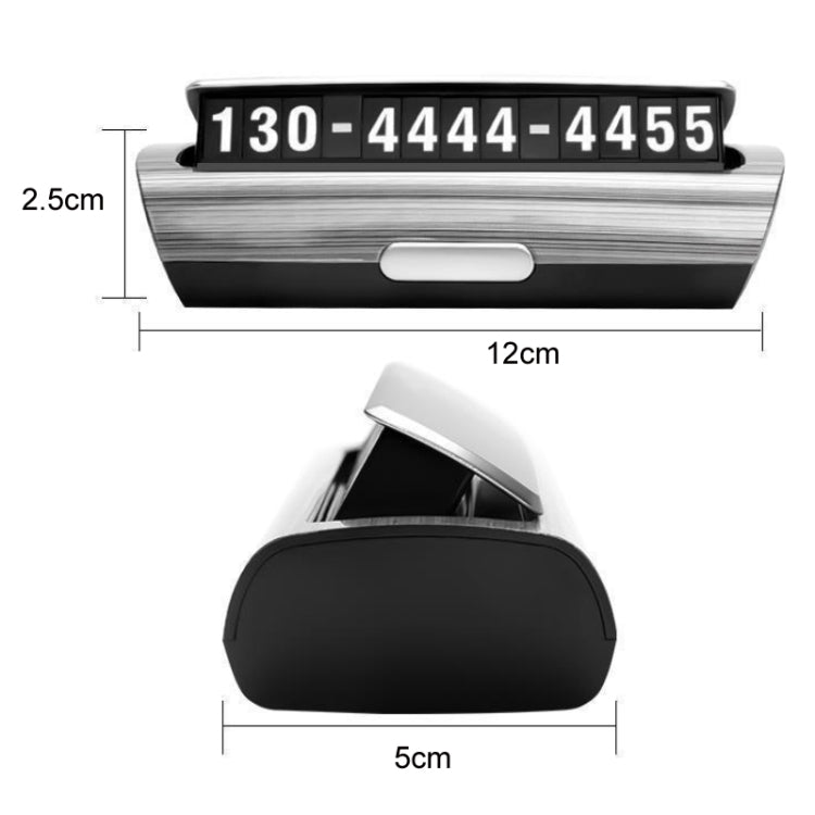 Hidden Luminous Temporary Parking Sign With Car Number, Color: Pure Black