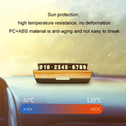 Hidden Luminous Temporary Parking Sign With Car Number, Color: Pure White
