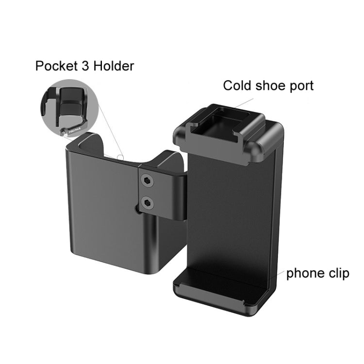 For DJI OSMO Pocket 3 HEPAIL Extended Phone Holder Adapter Protection Bezel