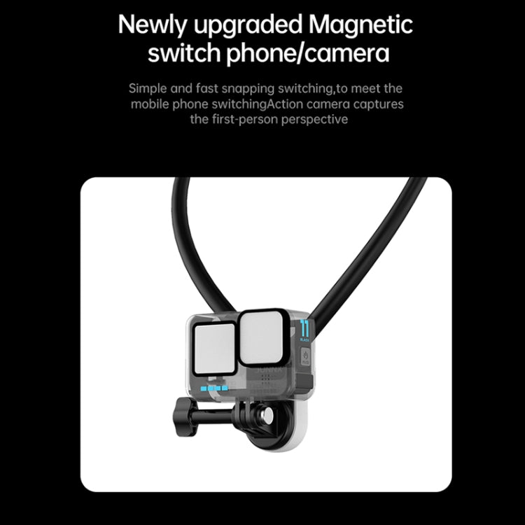 Magnetic Hanging Neck Holder For Mobile Phones/Action Cameras(Black)