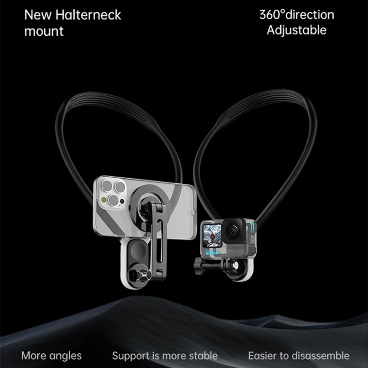 Magnetic Hanging Neck Holder For Mobile Phones/Action Cameras(Black)