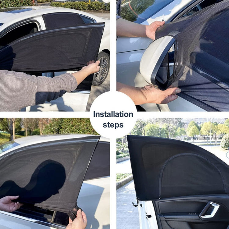 Car Sun Protection Anti-mosquito Window Zipper Sunshade(Front Window (Main+Auxiliary))