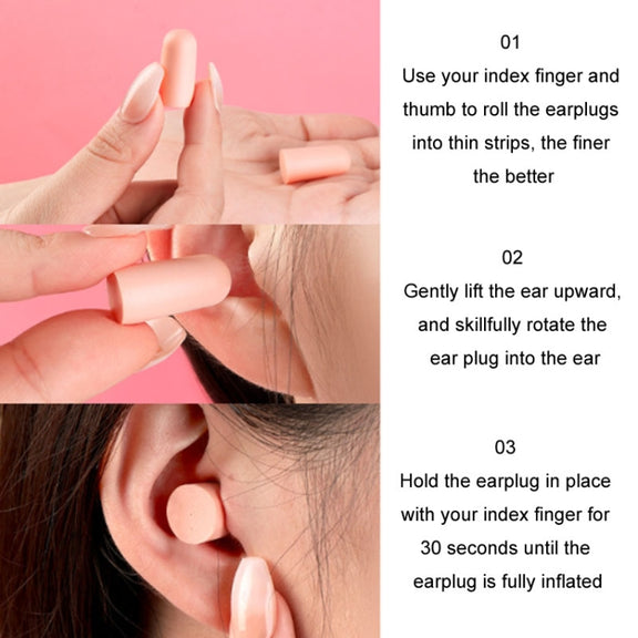 60pcs /Box Memory Foam Earplugs Student Dormitory Sleeping Noise Reduction Soundproof Earplugs(Mixed Colors)