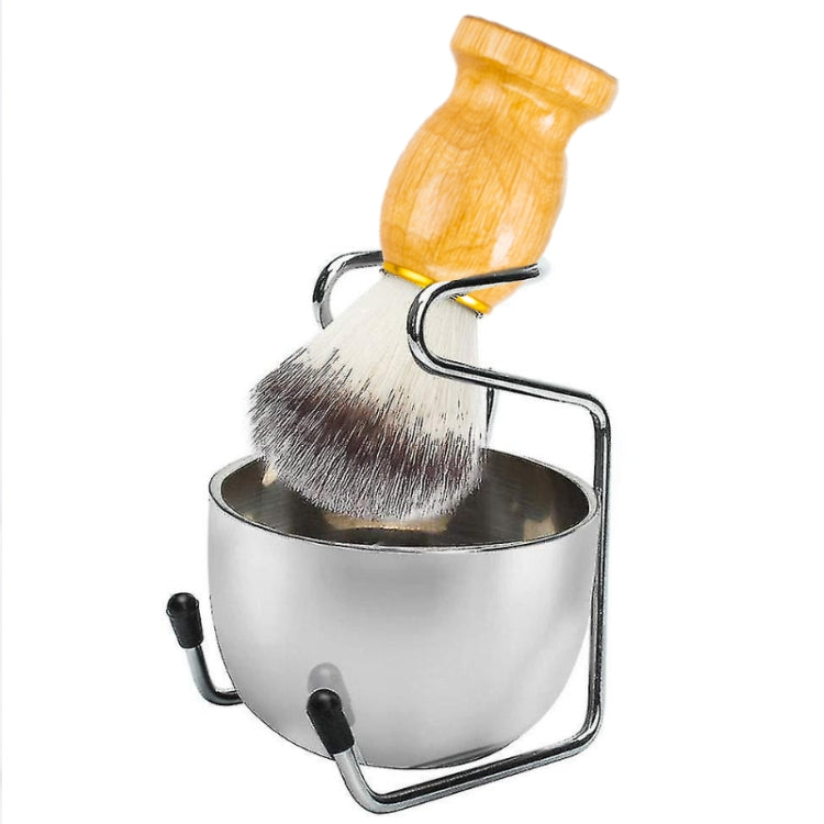 3pcs /Set Men Foam Manual Wooden Handle Beard Brush Set, Color: Nylon Wool Silver - Shavers & Accessories by PMC TechLife | Online Shopping South Africa | PMC TechLife | Buy Now Pay Later Mobicred