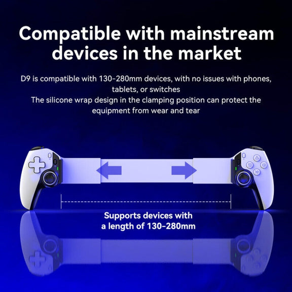 D9 Wireless Phone Stretching Game Controller For Switch / PS3 / PS4(White)