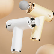 LCD Variable Frequency Silent Fascia Gun High Frequency Vibration Muscle Relaxation Massager(Khaki)