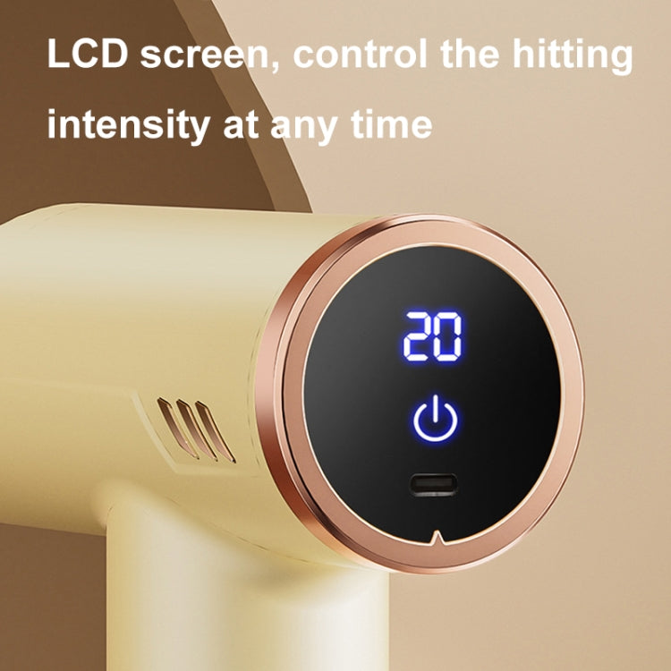 LCD Variable Frequency Silent Fascia Gun High Frequency Vibration Muscle Relaxation Massager(Khaki) - free shipping - PMC TechLife - Order now!