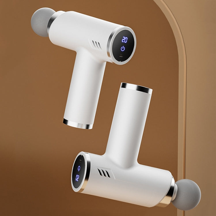 LCD Variable Frequency Silent Fascia Gun High Frequency Vibration Muscle Relaxation Massager(Khaki) - free shipping - PMC TechLife - Order now!