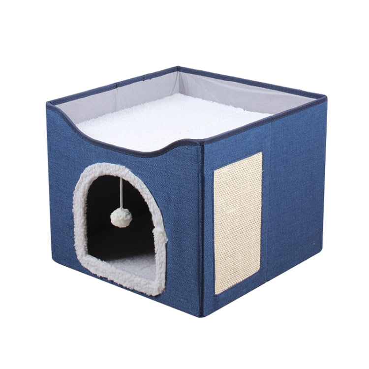 Multifunctional Sisal Cats Scratching Board Foldable Pet Bed(Navy Blue) - Beds by PMC TechLife | Online Shopping South Africa | PMC TechLife | Buy Now Pay Later Mobicred