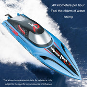 812 High-Speed RC Boat Large Horsepower Speedboat Long Endurance Water-resistant Boys Water Toy Dual Batteries(Orange)