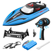 812 High-Speed RC Boat Large Horsepower Speedboat Long Endurance Water-resistant Boys Water Toy Dual Batteries(Orange)