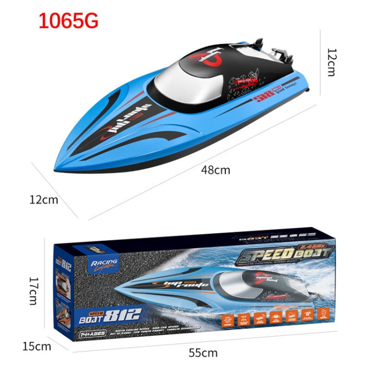 812 High-Speed RC Boat Large Horsepower Speedboat Long Endurance Water-resistant Boys Water Toy Dual Batteries(Orange)