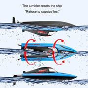 812 High-Speed RC Boat Large Horsepower Speedboat Long Endurance Water-resistant Boys Water Toy Dual Batteries(Orange)