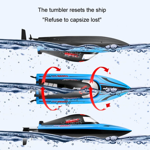 812 High-Speed RC Boat Large Horsepower Speedboat Long Endurance Water-resistant Boys Water Toy Dual Batteries(Orange)