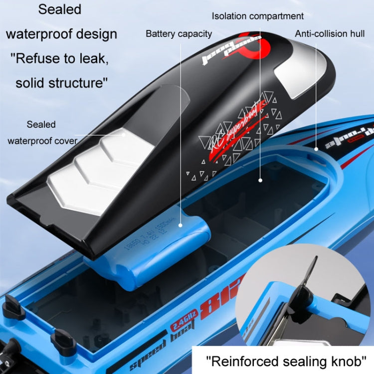 812 High-Speed RC Boat Large Horsepower Speedboat Long Endurance Waterproof Boys Water Toy Dual Batteries(Orange) - free shipping - PMC Jewellery - Order now!