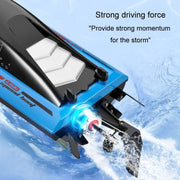 812 High-Speed RC Boat Large Horsepower Speedboat Long Endurance Water-resistant Boys Water Toy Dual Batteries(Orange)