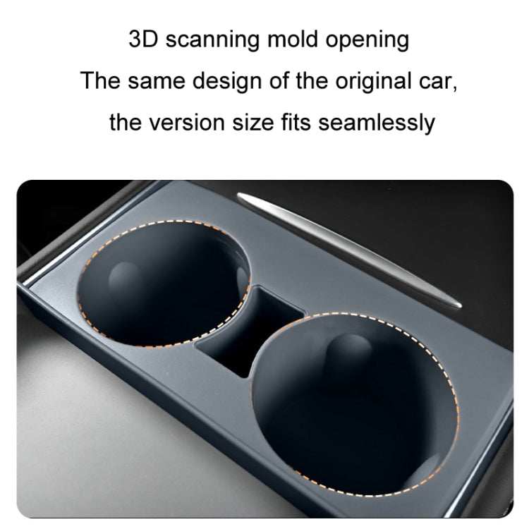 For Tesla Model3/Y Central Water Cup Limiter Silicone Coaster(Gray) - Car Drink Holders by PMC TechLife | Online Shopping South Africa | PMC TechLife | Buy Now Pay Later Mobicred