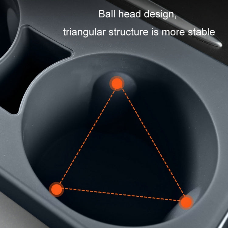 For Tesla Model3/Y Central Water Cup Limiter Silicone Coaster(Gray) - Car Drink Holders by PMC TechLife | Online Shopping South Africa | PMC TechLife | Buy Now Pay Later Mobicred