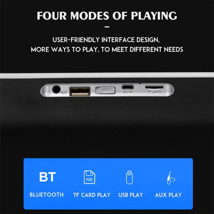 NBY 6690 TWS Couplet FM Multifunctional Desktop Plug-in Card Bluetooth Speaker(Silver) - free shipping - PMC Jewellery - Order now!