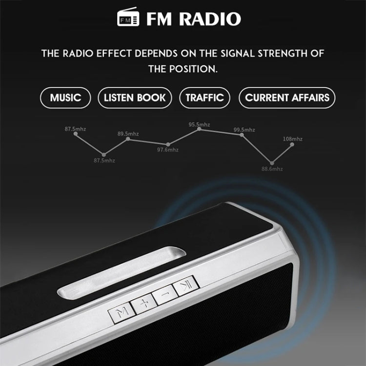 NBY 6690 TWS Couplet FM Multifunctional Desktop Plug-in Card Bluetooth Speaker(Silver)