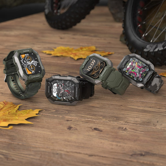 C20Plus 1.81-inch Wellness Tracking Water-resistant Bluetooth Call Smart Watch, Color: Camouflage Green