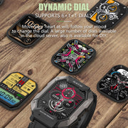 C20Plus 1.81-inch Wellness Tracking Water-resistant Bluetooth Call Smart Watch, Color: Camouflage Green