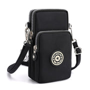 Crossbody Mobile Phone Bag Vertical Coin Purse with Armband for Women(Black)