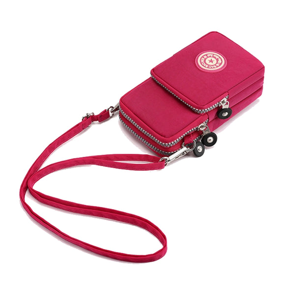 Crossbody Mobile Phone Bag Vertical Coin Purse with Armband for Women(Black)