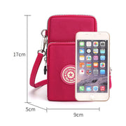 Crossbody Mobile Phone Bag Vertical Coin Purse with Armband for Women(Black)